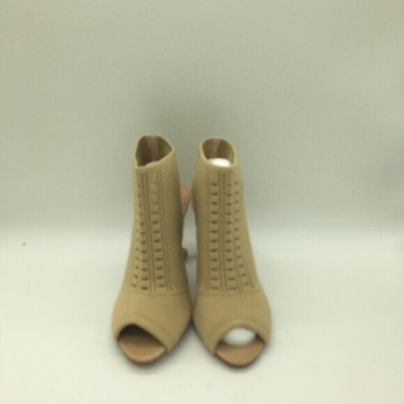 Nude Open Toe Stiletto Mid Heel Hollow Out Boots Pumps with Slingback - Picture 1 of 10
